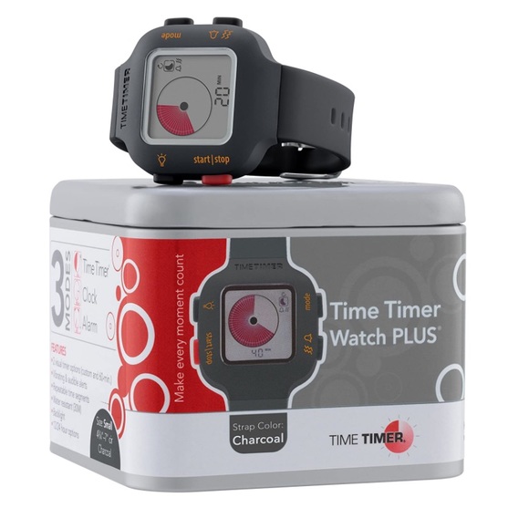 NEW* Time Timer Watch Plus Size Small (Charcoal), Visual Timer, Clock, Alarm. - Picture 4 of 6